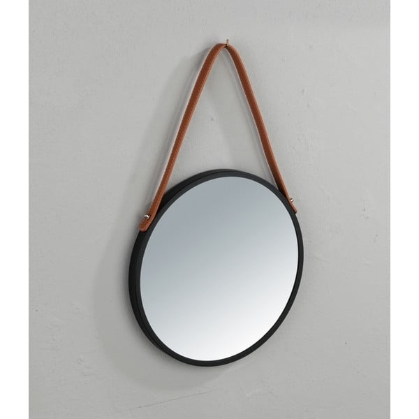Črno viseče ogledalo Wenko Borrone, ø 40 cm-image-1