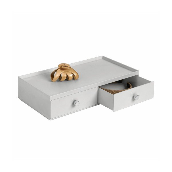 Beli organizator z 2 predaloma InterDesign Desk-image-1