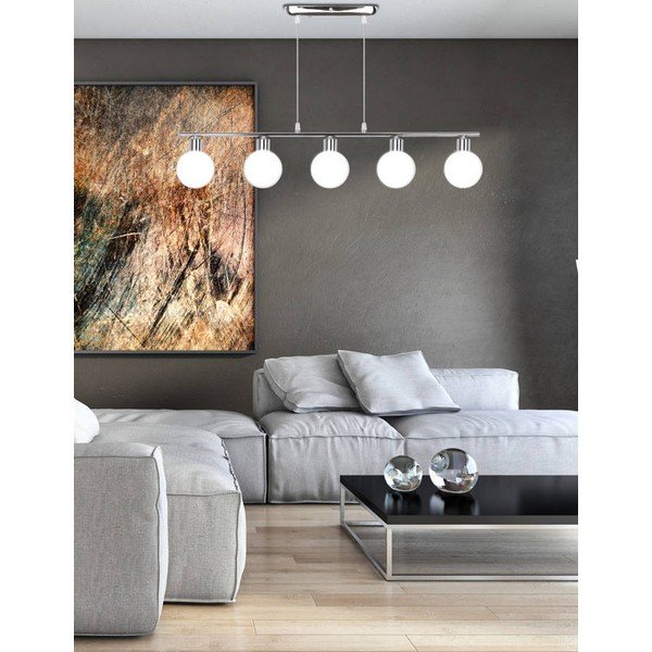 Viseča svetilka v srebrni barvi s steklenim senčnikom 10x82 cm Oden - Candellux Lighting-image-3