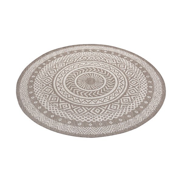 Rjavo-bež zunanja preproga Ragami Round, ø 160 cm-image-2
