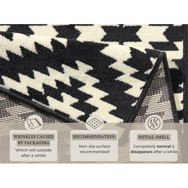 Črno-bel tekač Hanse Home Basic Nordic, 80 x 200 cm-image-4