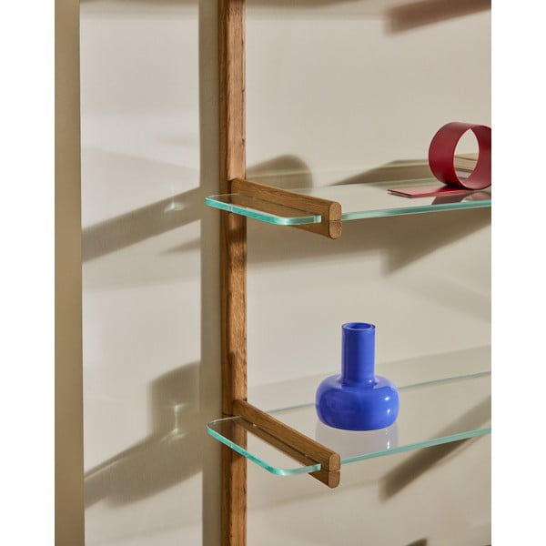 Steklen sistem modularnih polic v naravni barvi 110x202x30,5 cm Sitra – Kave Home-image-2
