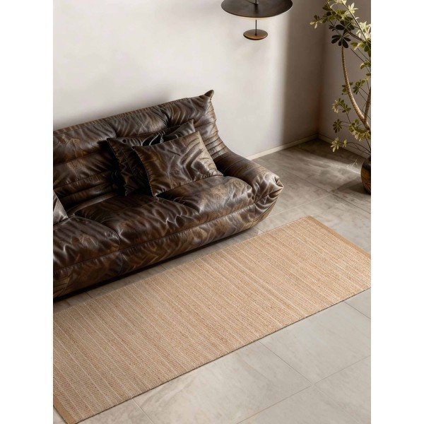 Obojestranski/ročno tkan tekač iz mešanice jute v naravni barvi 80x200 cm Birka – Villeroy&Boch-image-3