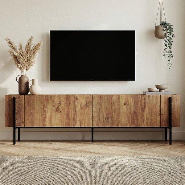 TV omarica v borovem dekorju v naravni barvi 180x45x30 cm Nexus – Kalune Design-image-3