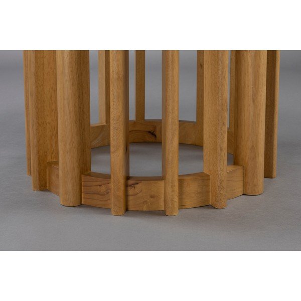 Okrogla jedilna miza z mizno ploščo v hrastovem dekorju ø 120 cm Barlet – Dutchbone-image-2