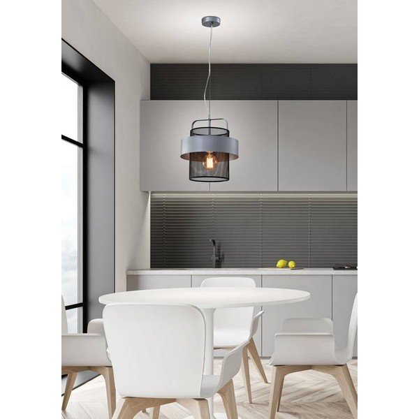 Kovinska viseča svetilka v črno-srebrni barvi ø 30 cm Fiba - Candellux Lighting-image-1