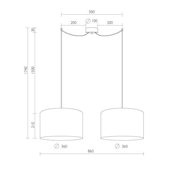 Črna dvojna viseča svetilka z zlato notranjostjo Sotto Luce Mika, ⌀ 36 cm-image-2
