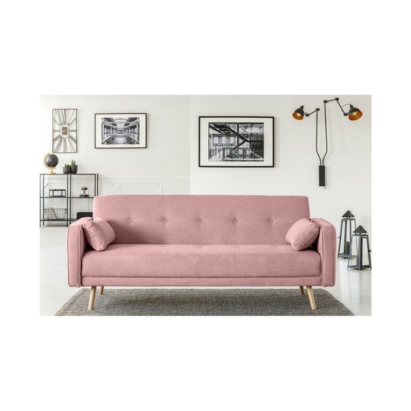 Roza raztegljiv kavč Cosmopolitan Design Stuttgart, 212 cm-image-4