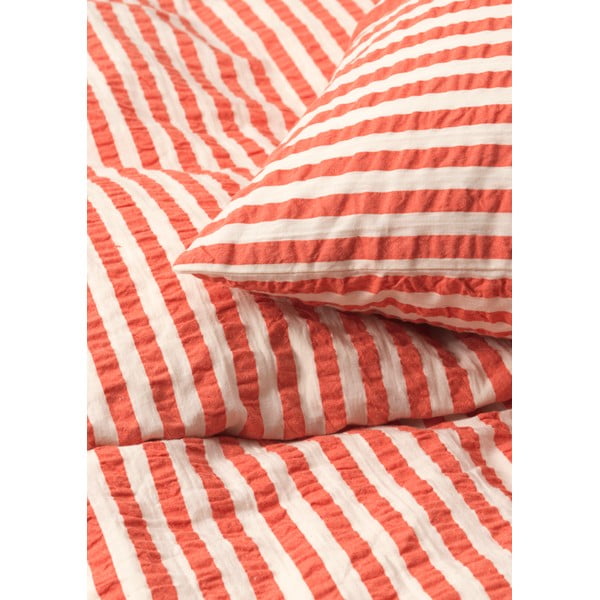 Opečnata/bež posteljnina iz krepa 140x200 cm Bæk&Bølge – JUNA-image-2