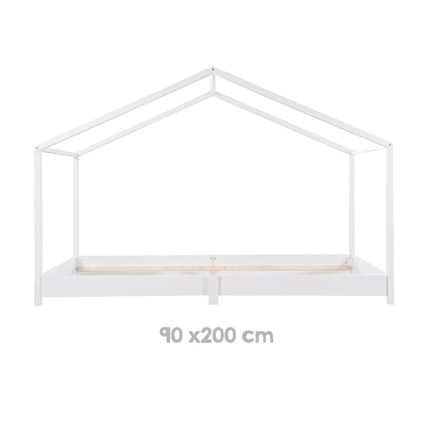 Bela otroška postelja v obliki hiške 90x200 cm Montessori – Roba-image-3