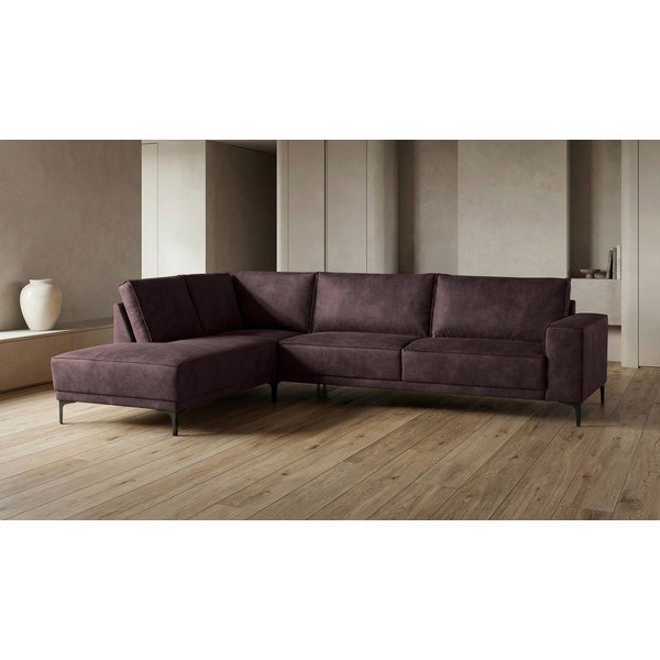 Rjava kotna sedežna garnitura iz imitacije usnja (levi kot) Copenhagen – Scandic-image-4