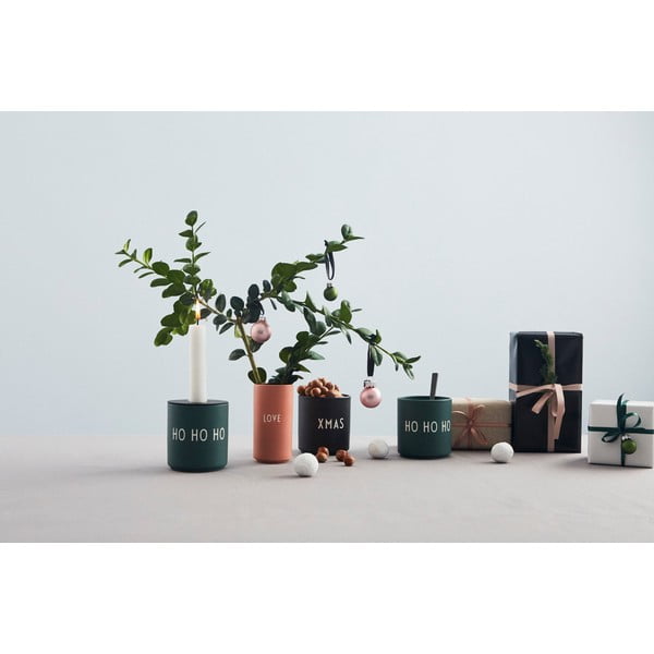 Temno zelen porcelanast lonček Design Letter Favourite Ho Ho Ho Ho-image-3