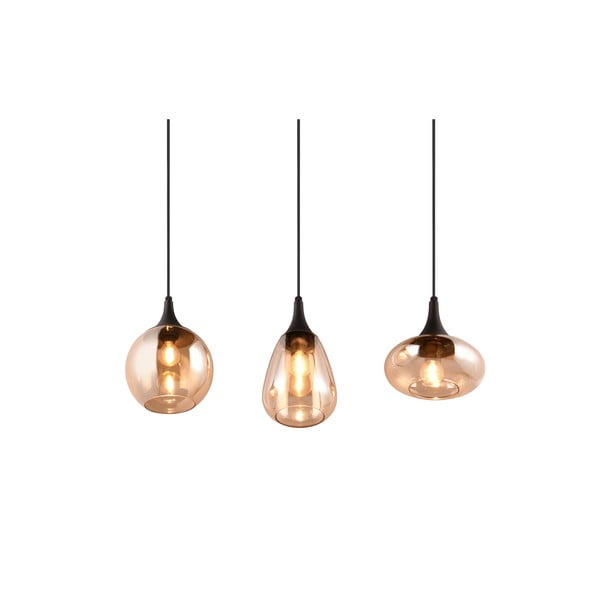 Črna/oranžna viseča svetilka s steklenim senčnikom Lumina – Trio-image-3
