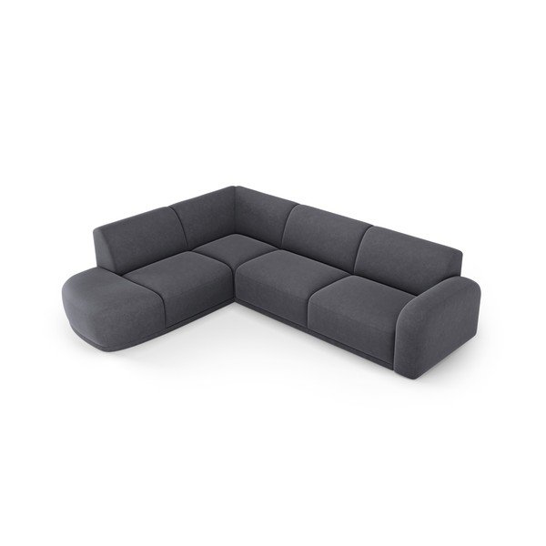 Siva žametna kotna sedežna garnitura Erin – Micadoni Home-image-4