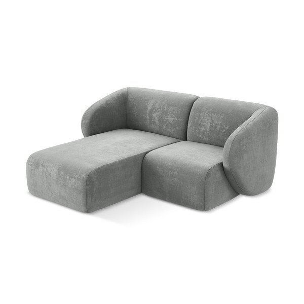 Siva kotna sedežna garnitura iz šenilje (levi kot/z ležalnikom) Lani – Makamii-image-2