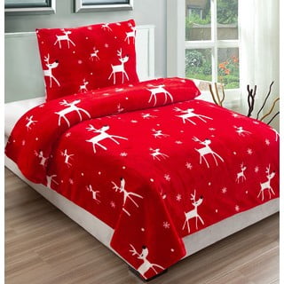 Rdeča posteljnina iz mikropliša My House Dasher, 140 x 200 cm