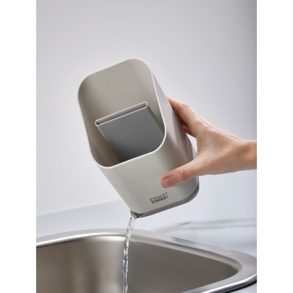 Svetlo siv plastičen odcejalnik posode za pribor 12x11 cm Duo – Joseph Joseph-image-1