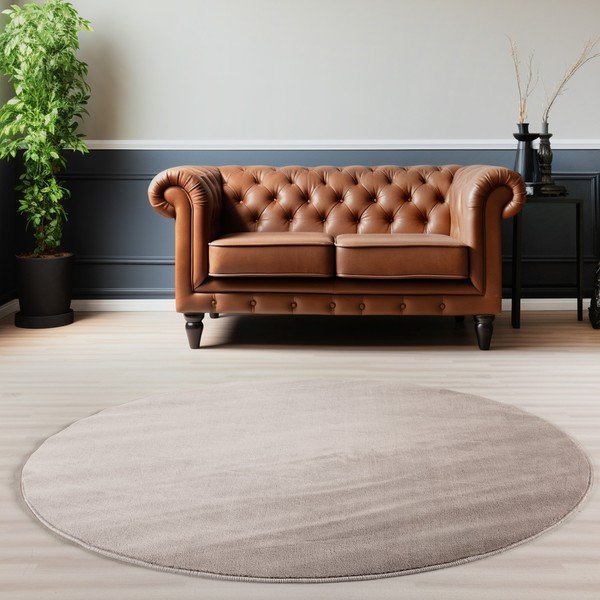 Bež pralna okrogla preproga ø 120 cm Sky – Ayyildiz Carpets-image-1