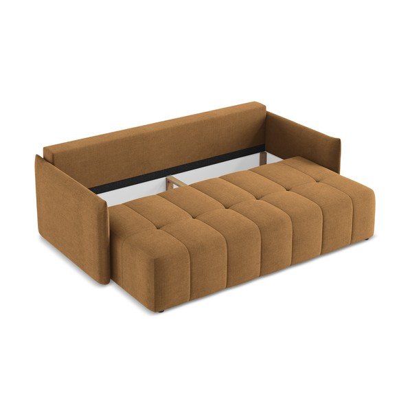 Raztegljiva/s prostorom za shranjevanje sedežna garnitura v barvi terakote 225 cm Moku – Makamii-image-4