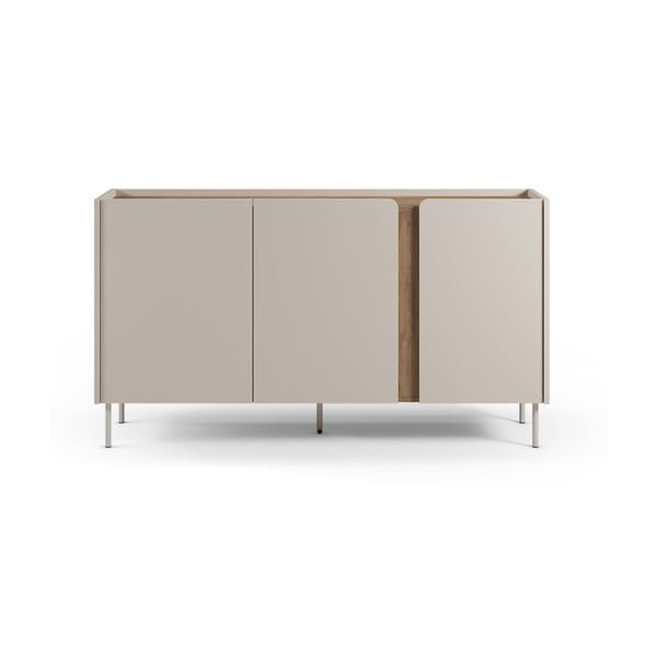 Kremno bela/naravna komoda v hrastovem dekorju 150x82,5x40,5 cm Lucile – Marckeric