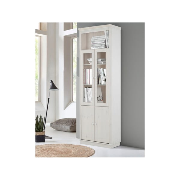 Bela vitrina iz masivnega bora 74x223 cm Anita – Støraa-image-3