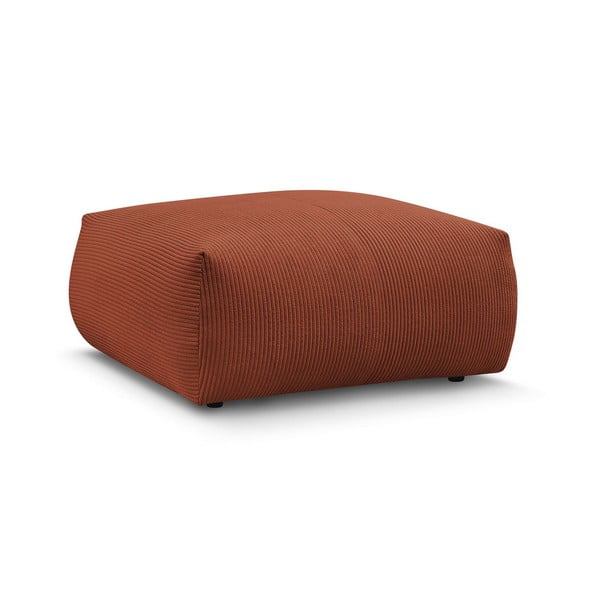 Opečnato oranžen tabure iz rebrastega žameta Voltaire – Bobochic Paris-image-3
