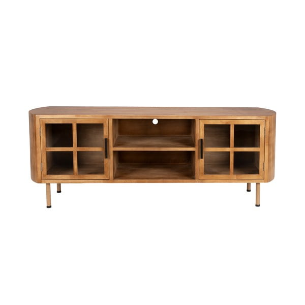 TV omarica iz masivnega kavčukovca v naravni barvi 150x55x38 cm Yaz – White Label