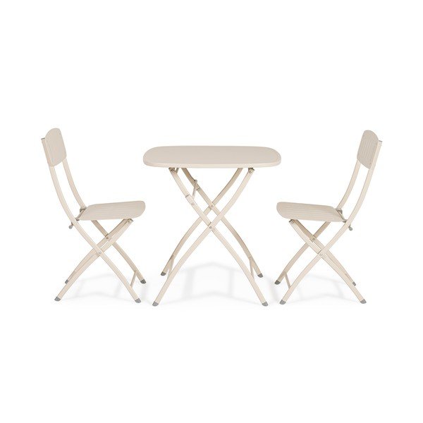 Bež jeklena vrtna jedilna garnitura za 2 osebi Yvonne – Bizzotto