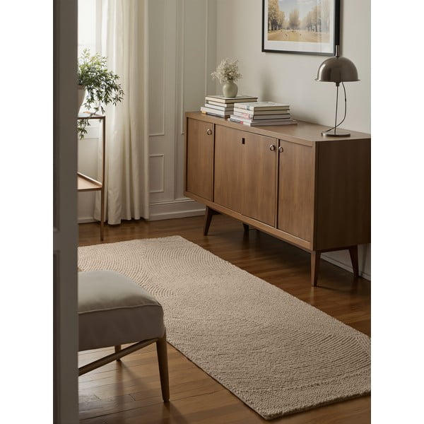 Bež ročno tkan volnen tekač 80x200 cm Eleni Light Beige – Hanse Home-image-1