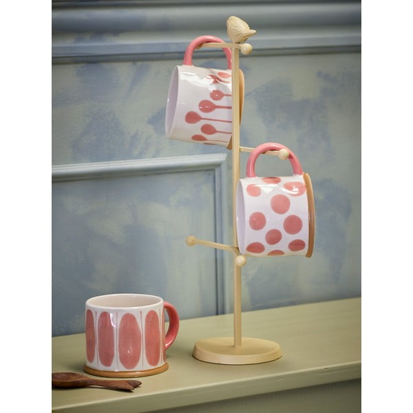 Rožnato-oranžne in kremno bele skodelice v kompletu 3 ks iz kamenine 450 ml Linora – Bloomingville-image-1