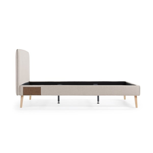 Bež zakonska postelja Kave Home Lydia, 160 x 200 cm-image-3