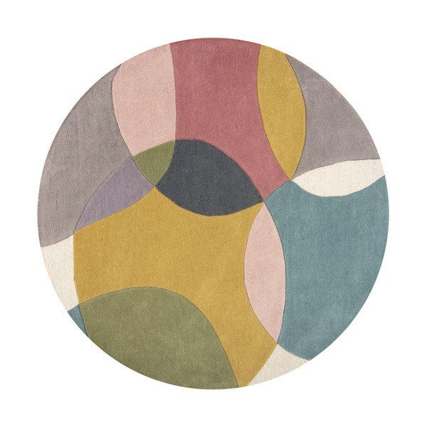 Ročno tkana volnena okrogla preproga ø 160 cm Glow Multi – Flair Rugs