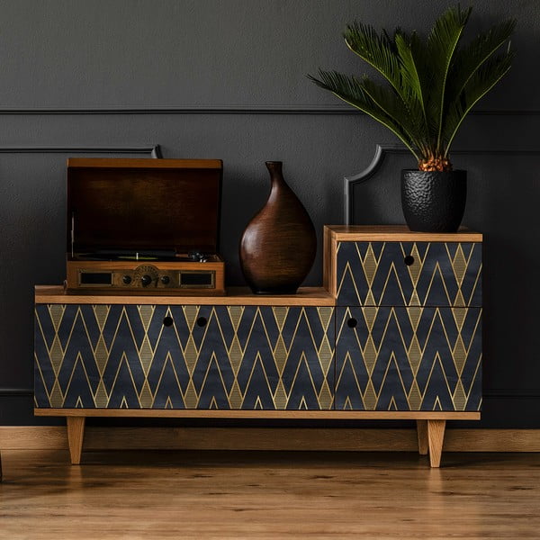 Dekorativne tapete za pohištvo v črno-zlati barvi Ambiance Ragnar-image-4