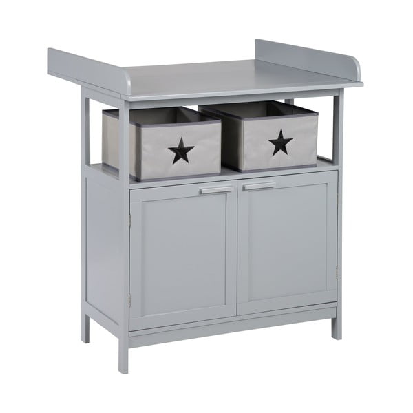 Siva otroška komoda s previjalnim pultom 87x100x75 cm Hamburg – Roba