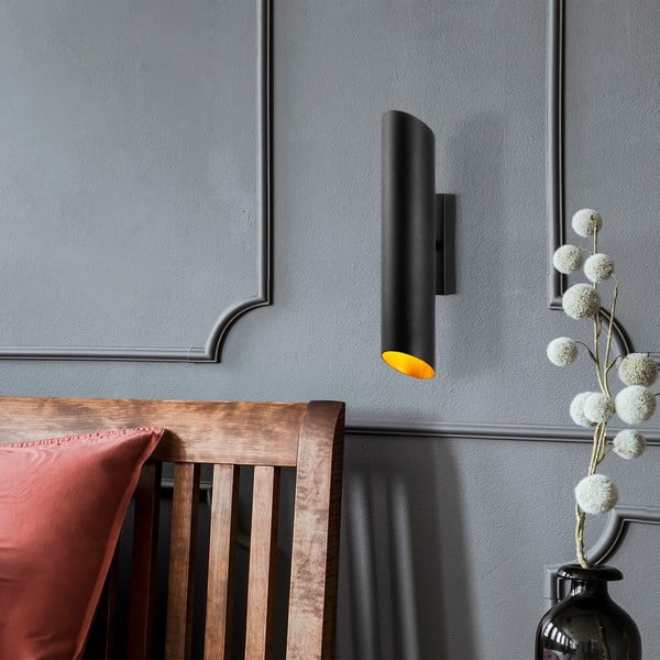 Črna/zlata stenska svetilka ø 8 cm Cut – Opviq lights-image-3