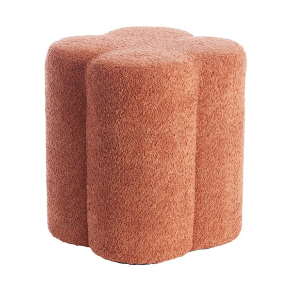 Oranžen tabure iz tkanine bouclé Nalani – Light & Living