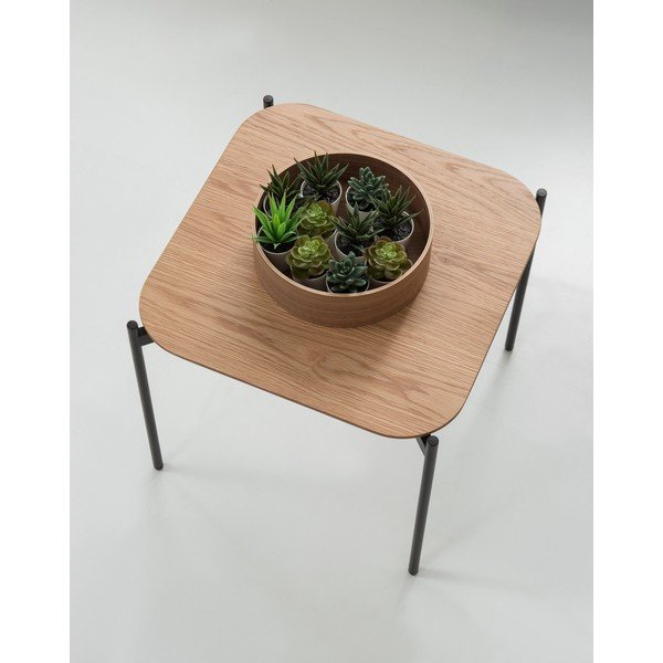 Kavna mizica v dekorju iz hrastovega lesa Marckeric Idara, širina 50 cm-image-1