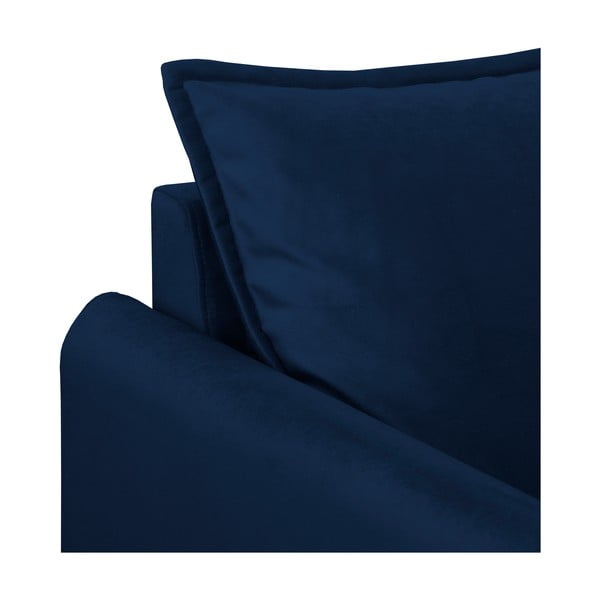 Temno modra žametna sedežna garnitura 138 cm Juli – Ropez-image-4