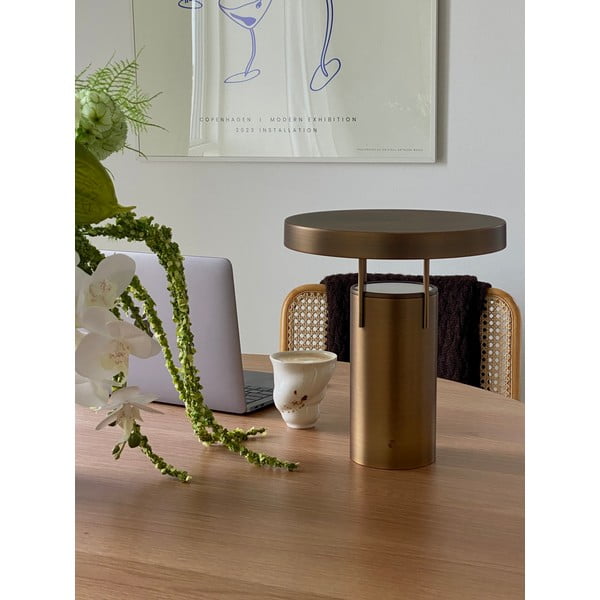 LED zatemnitvena namizna svetilka v bronasti barvi s kovinskim senčilom (višina 28 cm) BringMe – Hübsch-image-1