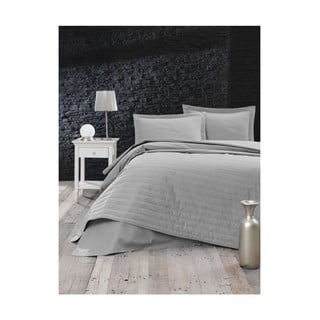 Sivo prešito posteljno pregrinjalo Mijolnir Monart, 220 x 240 cm