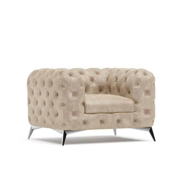 Bež žameten fotelj Chelsea – Ropez