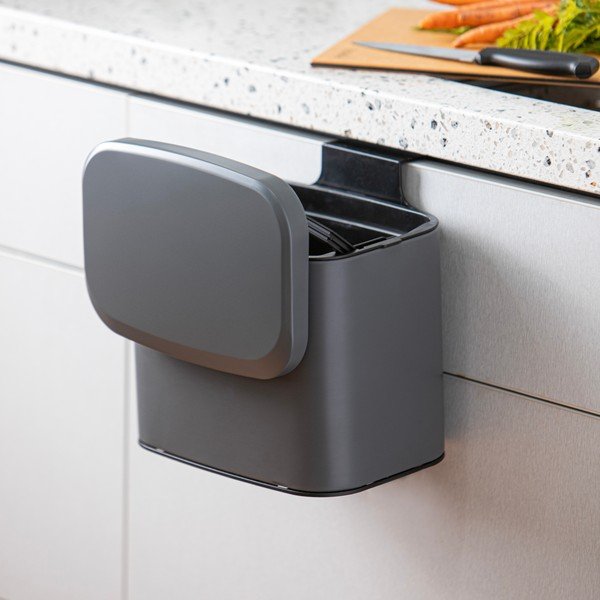 Temno siv koš za biološke odpadke 4 l Essentials – Ladelle-image-2