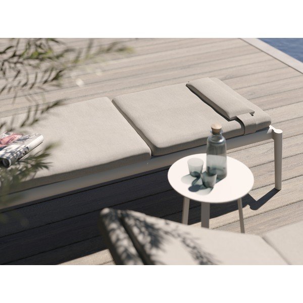 Kremno bel kovinski vrtni ležalnik Switch – Diphano-image-1