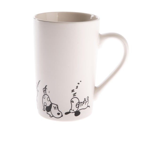 Bela porcelanska skodelica s psi Dakls Dogs, 380 ml