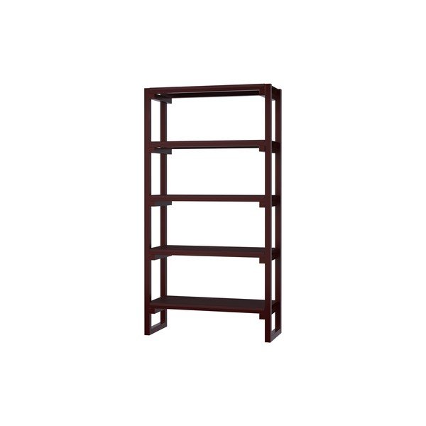 Bordo rdeč regal iz masivne bukve 94x180x37 cm Noru – noo.ma
