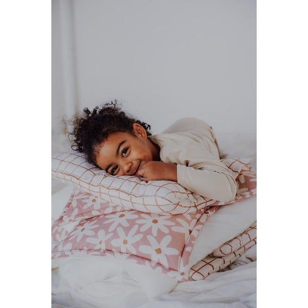 Rožnat komplet za zibelko Blush Daisies – Malomi Kids-image-4