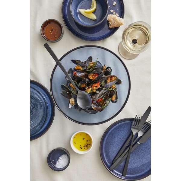 Črno-modra skledica iz kamenine 600 ml Gastro Dark Blue/Black – Bitz-image-1