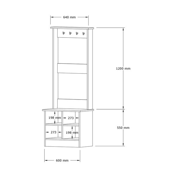 Predsobni komplet v beli in naravni barvi Mare - Kalune Design-image-3