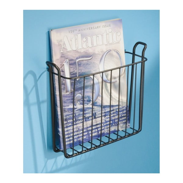 Rjavo stensko stojalo za revije iz nerjavečega jekla iDesign Classico-image-2