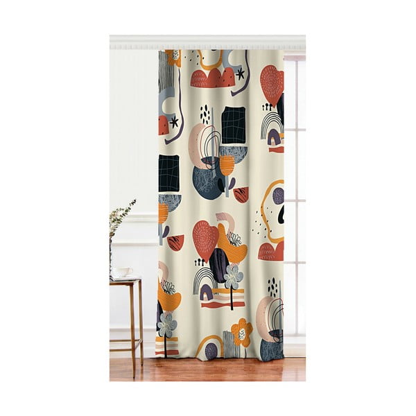 Zavesa iz bombažne mešanice Minimalist Home World, 140 x 260 cm